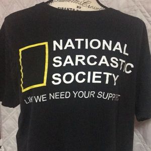 Tee Luv Black T Shirt National Sarcastic Society Size L